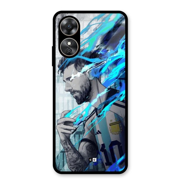 Electrifying Soccer Star Glass Back Case for Oppo A17
