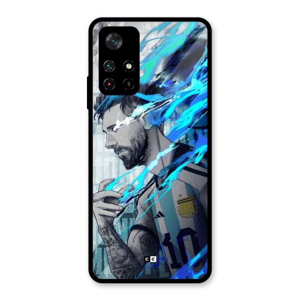 Electrifying Soccer Star Glass Back Case for Poco M4 Pro 5G