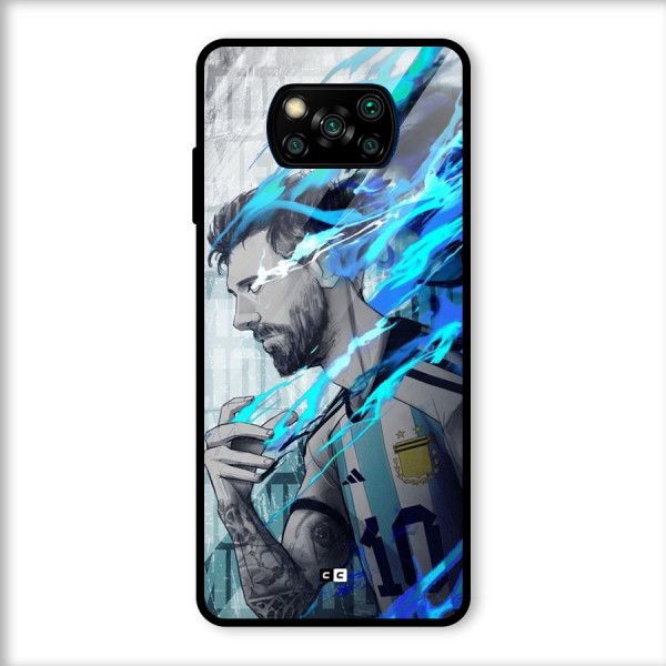 Electrifying Soccer Star Glass Back Case for Poco X3