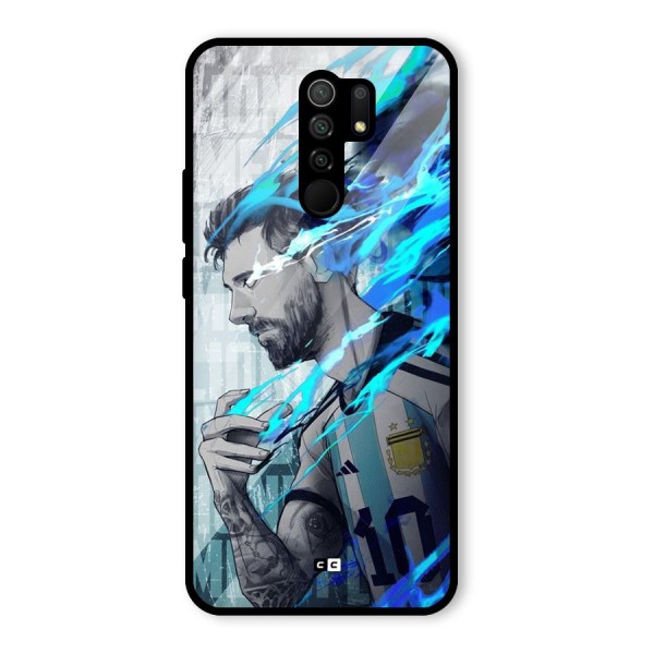 Electrifying Soccer Star Glass Back Case for Redmi 9 Prime