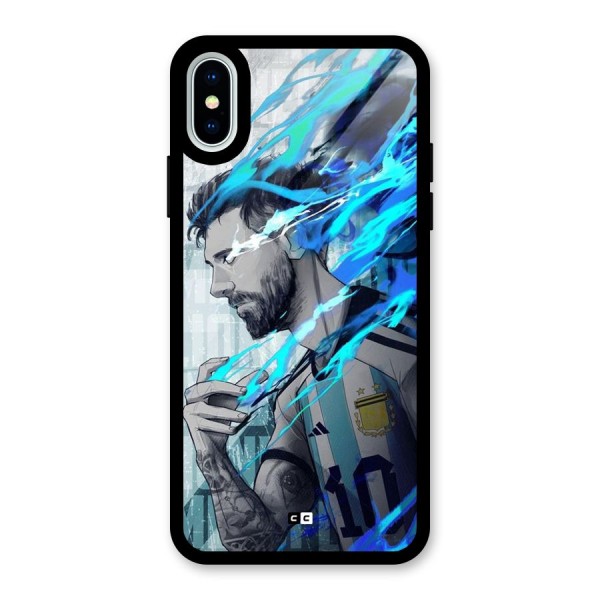 Electrifying Soccer Star Glass Back Case for iPhone X