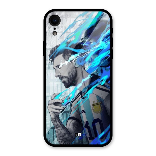 Electrifying Soccer Star Glass Back Case for iPhone XR