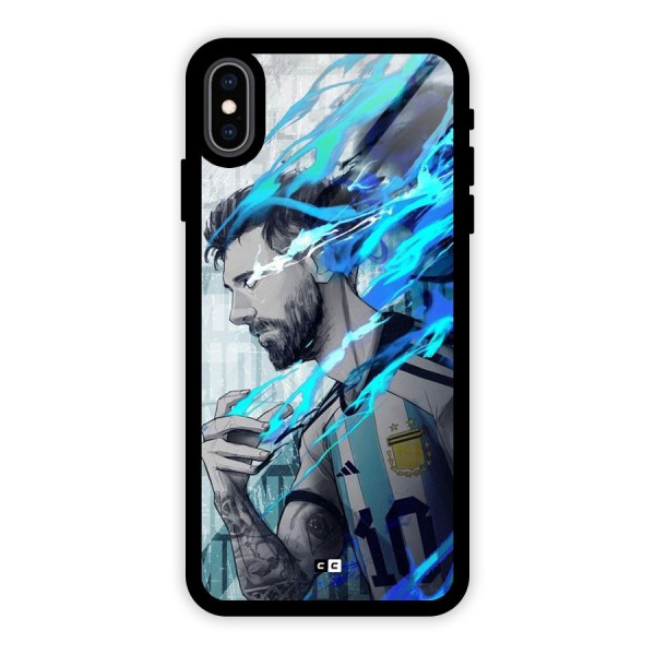 Electrifying Soccer Star Glass Back Case for iPhone XS Max
