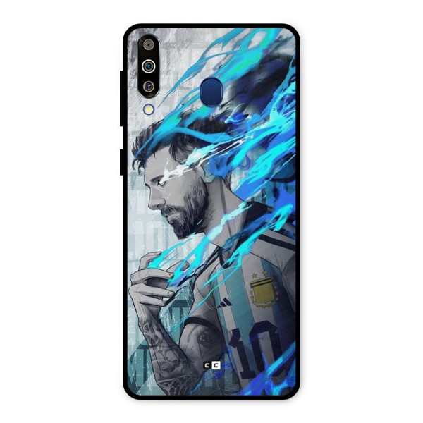 Electrifying Soccer Star Metal Back Case for Galaxy M30