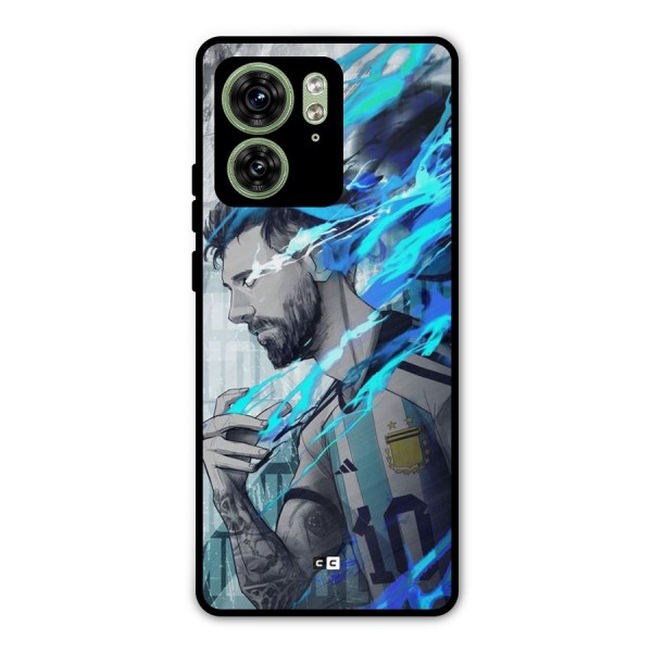 Electrifying Soccer Star Metal Back Case for Motorola Edge 40 5G