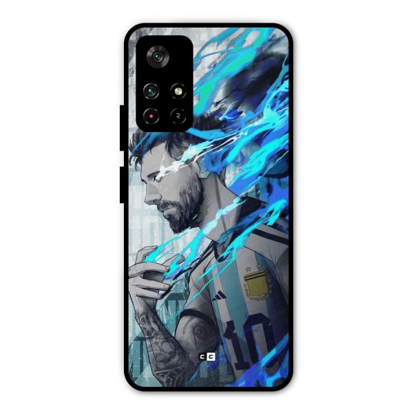 Electrifying Soccer Star Metal Back Case for Poco M4 Pro 5G