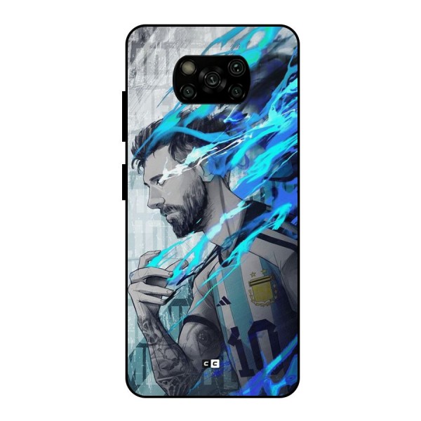 Electrifying Soccer Star Metal Back Case for Poco X3
