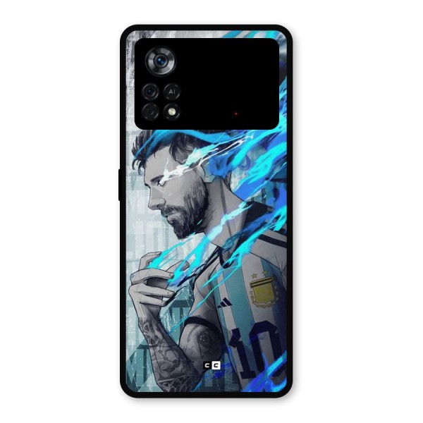 Electrifying Soccer Star Metal Back Case for Poco X4 Pro 5G