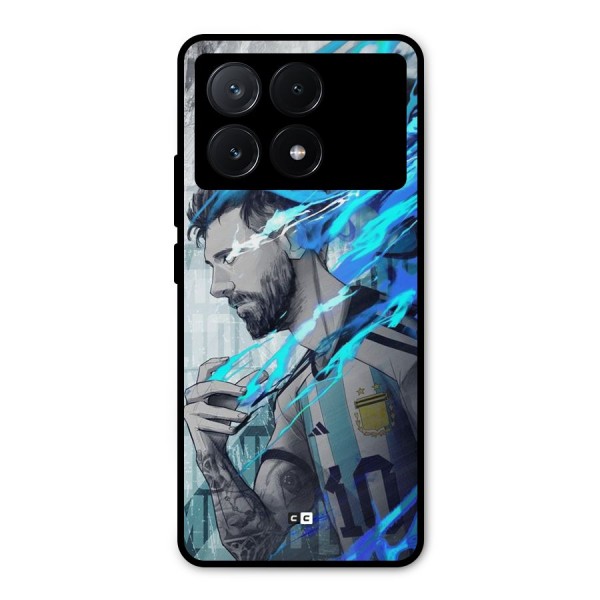 Electrifying Soccer Star Metal Back Case for Poco X6 Pro