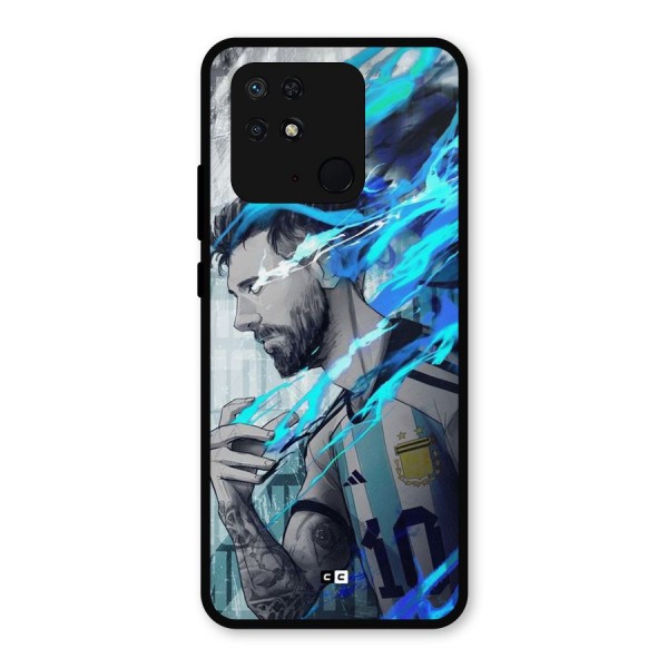 Electrifying Soccer Star Metal Back Case for Redmi 10 Power