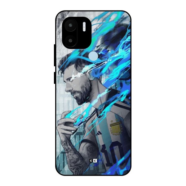 Electrifying Soccer Star Metal Back Case for Redmi A1 Plus
