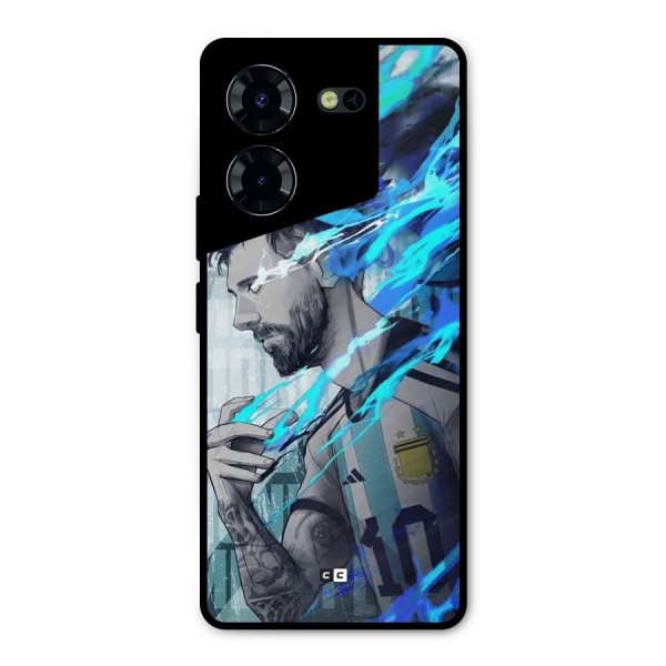 Electrifying Soccer Star Metal Back Case for Tecno Pova 5 Pro 5G