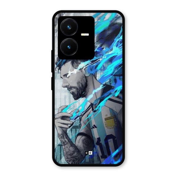 Electrifying Soccer Star Metal Back Case for Vivo Y22