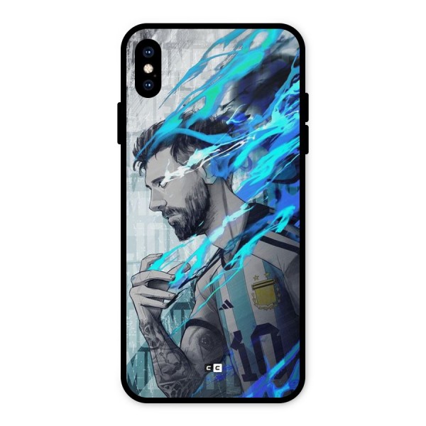 Electrifying Soccer Star Metal Back Case for iPhone XS Max