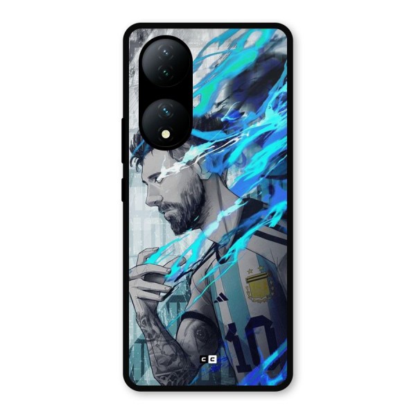 Electrifying Soccer Star Metal Back Case for iQOO Z7s