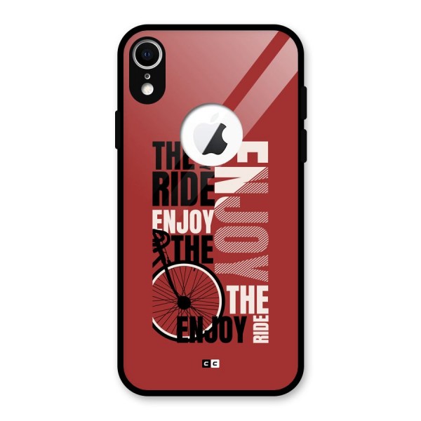 Enjoy The Ride Glass Back Case for iPhone XR Logo Cut