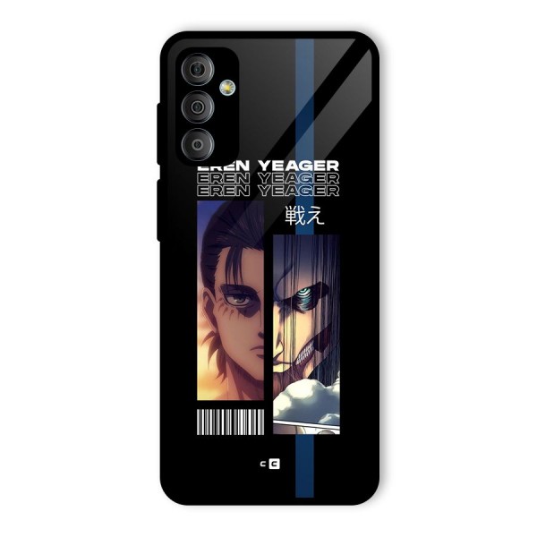 Eren Yeager Angry Glass Back Case for Galaxy F23