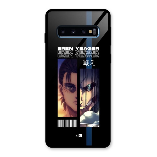 Eren Yeager Angry Glass Back Case for Galaxy S10