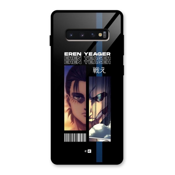 Eren Yeager Angry Glass Back Case for Galaxy S10 Plus