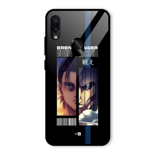 Eren Yeager Angry Glass Back Case for Redmi Note 7