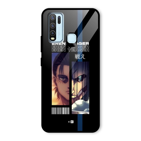 Eren Yeager Angry Glass Back Case for Vivo Y50