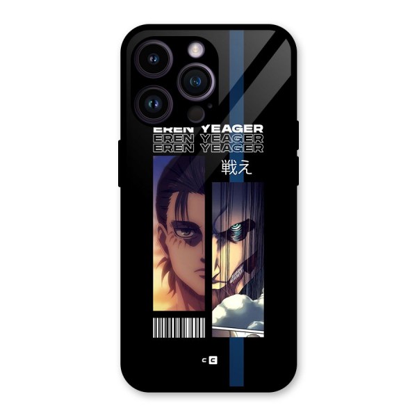 Eren Yeager Angry Glass Back Case for iPhone 14 Pro Max