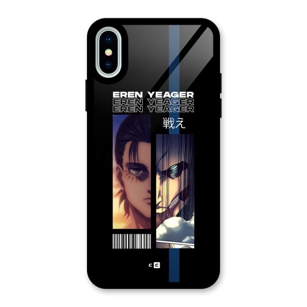 Eren Yeager Angry Glass Back Case for iPhone X