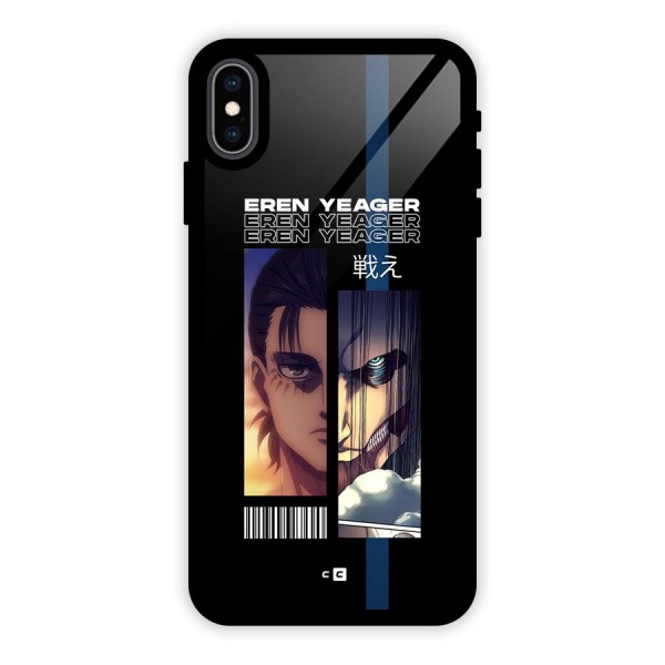 Eren Yeager Angry Glass Back Case for iPhone XS Max