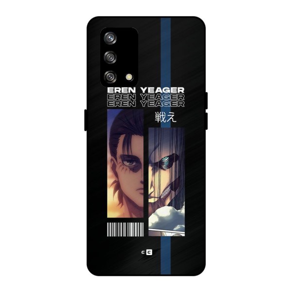 Eren Yeager Angry Metal Back Case for Oppo F19s