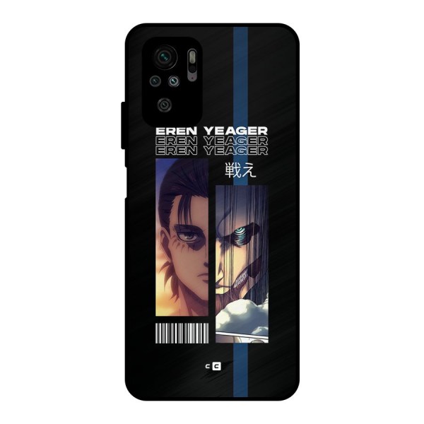Eren Yeager Angry Metal Back Case for Redmi Note 10S