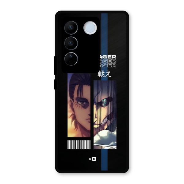 Eren Yeager Angry Metal Back Case for Vivo V27