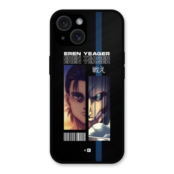 Eren Yeager Angry Metal Back Case for iPhone 15