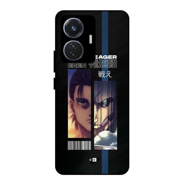 Eren Yeager Angry Metal Back Case for iQOO Z6 44W