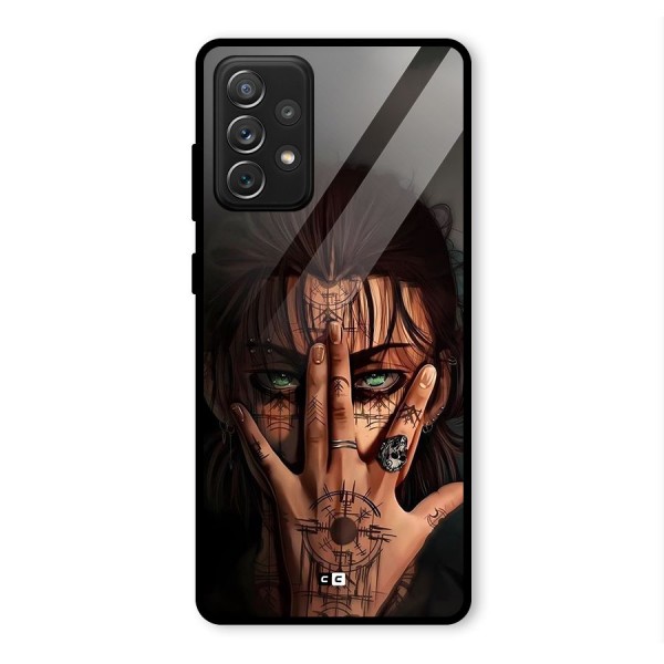 Eren Yeager Illustration Glass Back Case for Galaxy A72