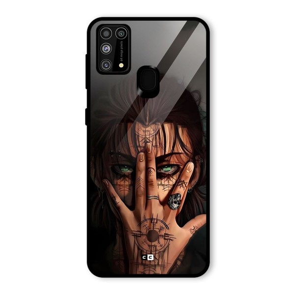 Eren Yeager Illustration Glass Back Case for Galaxy F41