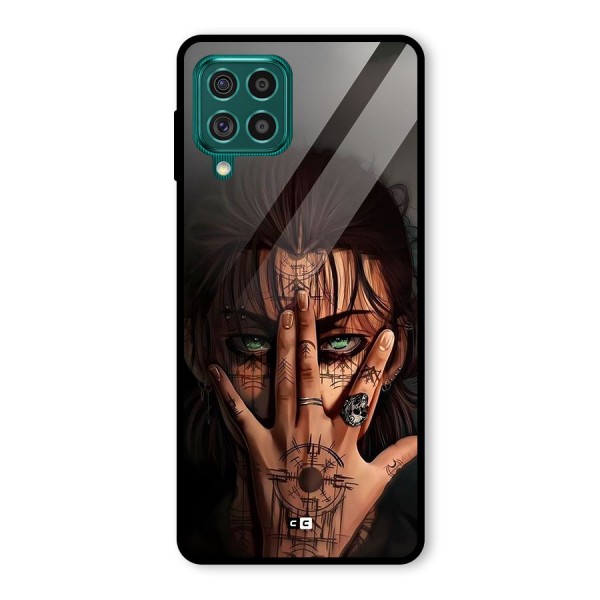 Eren Yeager Illustration Glass Back Case for Galaxy F62