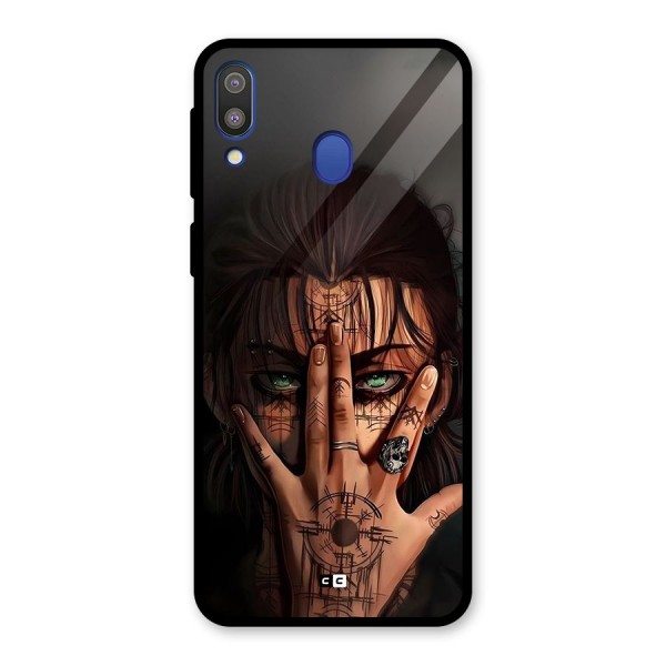 Eren Yeager Illustration Glass Back Case for Galaxy M20