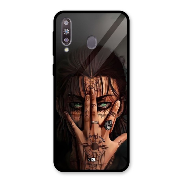 Eren Yeager Illustration Glass Back Case for Galaxy M30