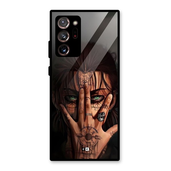 Eren Yeager Illustration Glass Back Case for Galaxy Note 20 Ultra 5G