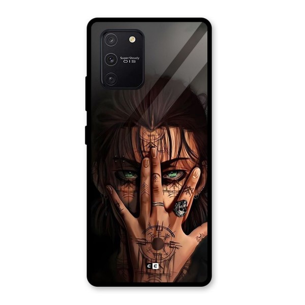 Eren Yeager Illustration Glass Back Case for Galaxy S10 Lite