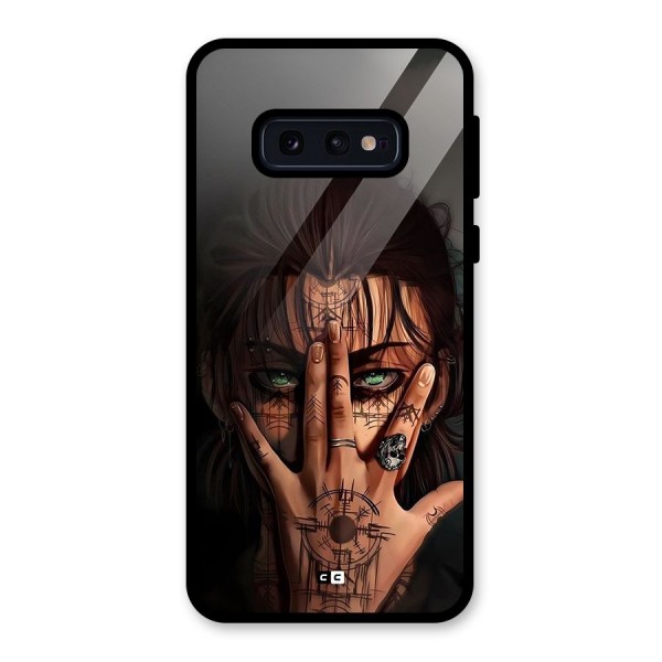 Eren Yeager Illustration Glass Back Case for Galaxy S10e