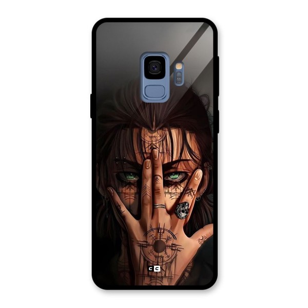 Eren Yeager Illustration Glass Back Case for Galaxy S9