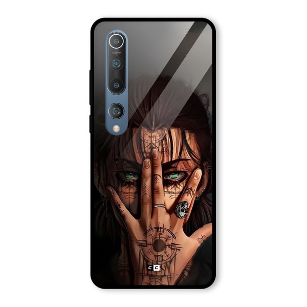 Eren Yeager Illustration Glass Back Case for Mi 10