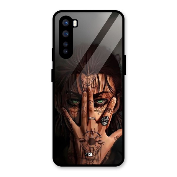 Eren Yeager Illustration Glass Back Case for OnePlus Nord