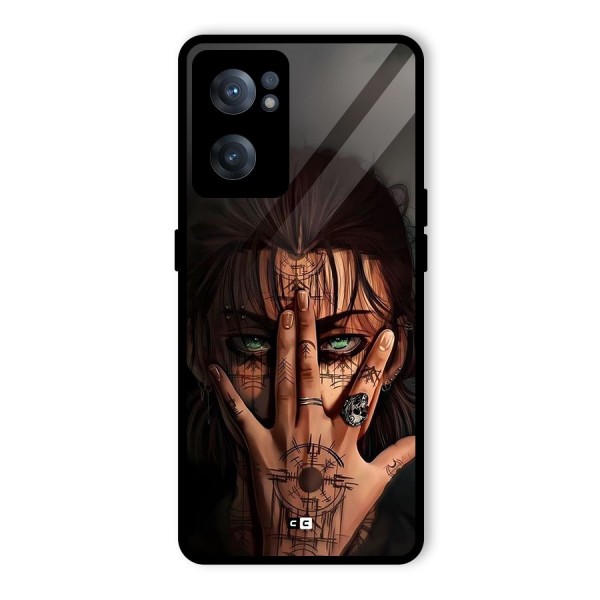 Eren Yeager Illustration Glass Back Case for OnePlus Nord CE 2 5G