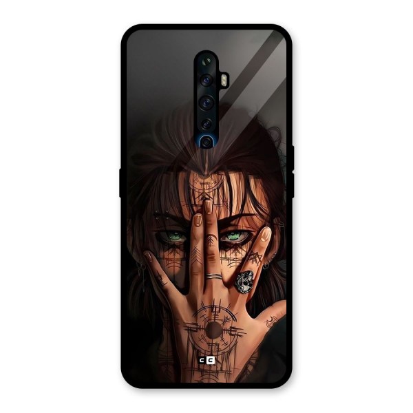 Eren Yeager Illustration Glass Back Case for Oppo Reno2 F