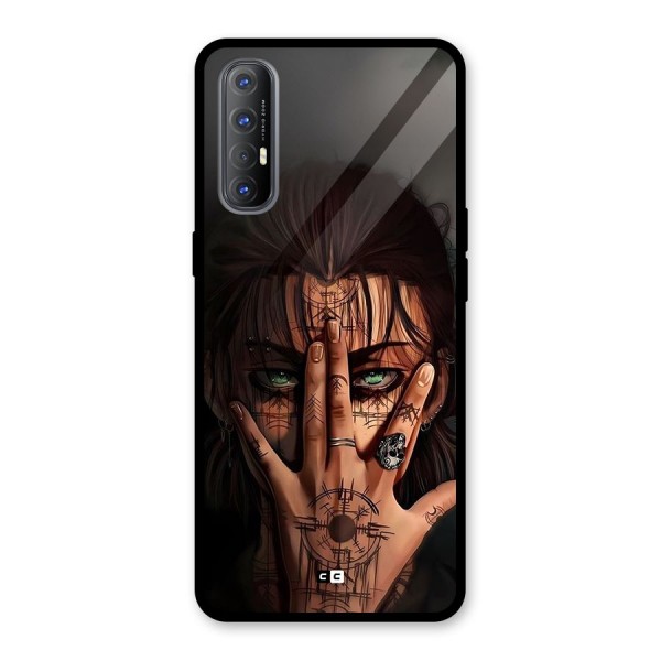 Eren Yeager Illustration Glass Back Case for Oppo Reno3 Pro