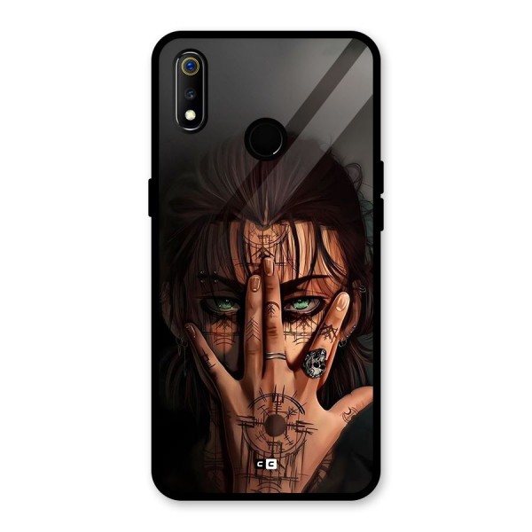 Eren Yeager Illustration Glass Back Case for Realme 3