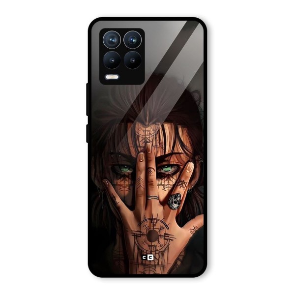 Eren Yeager Illustration Glass Back Case for Realme 8 Pro