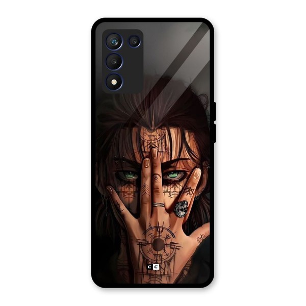 Eren Yeager Illustration Glass Back Case for Realme 9 5G Speed